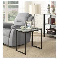 Nassau Blue Wooden Top with Black Metal Frame New End Table/ Side Table/ Night Stand