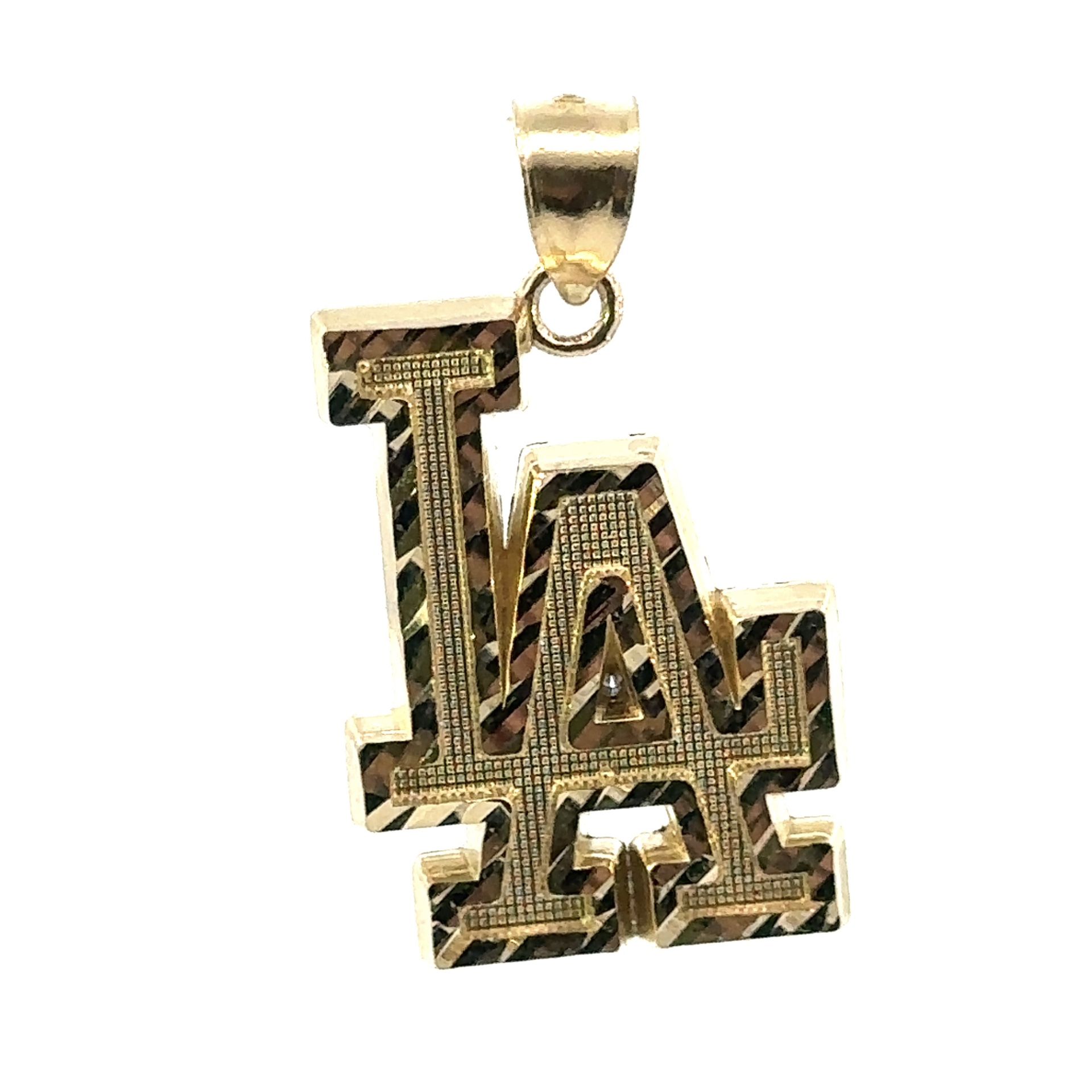 Men’s 10k Yellow Gold LA Los Angeles Pendant Charm For Necklace GP3122675