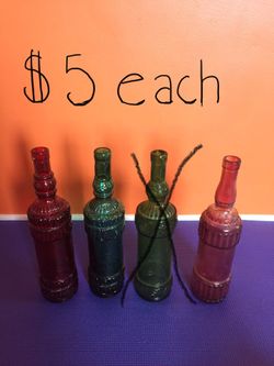 COLORFUL BOTTLE VASES.