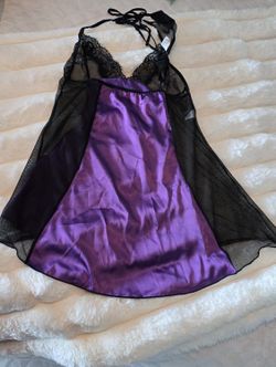 Black and Purple Nightie Set