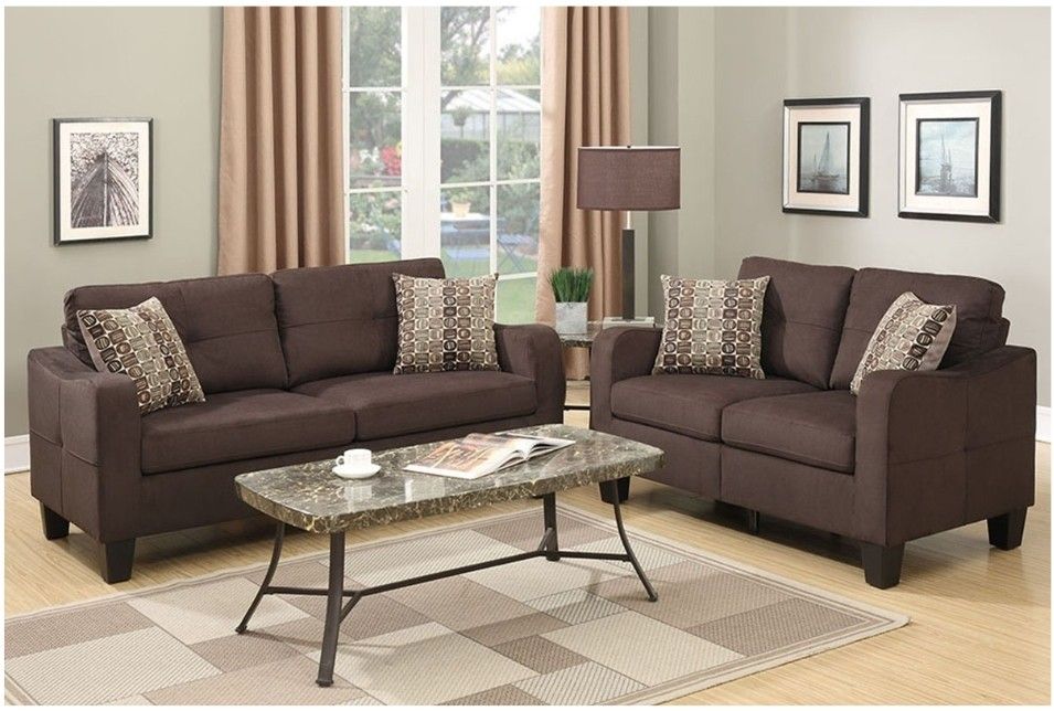 2 PC SET CHOCOLATE UPHOLSTERY POLYFIBER ( LINEN LIKE FABRIC)☎️17145862564