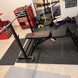 Standard Weight Bench Set With Barbell