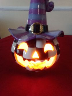 Mackenzie Childs Purple Hat Pumpkin