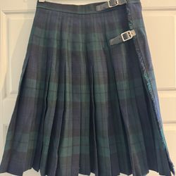 Hector Russell Kilt Navy Green Plaid 100% Wool New Never Worn