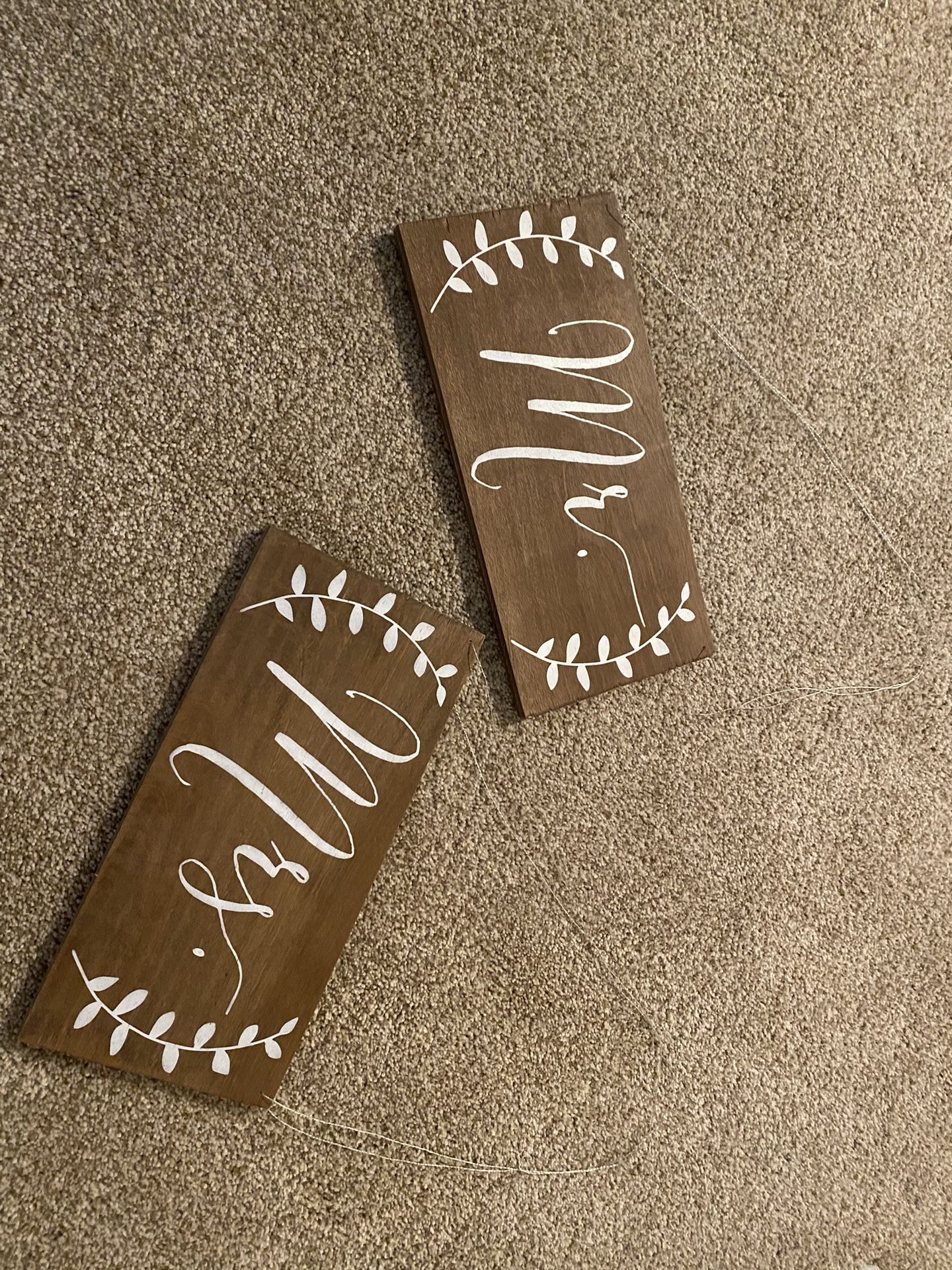 Wooden Mr. and Mrs. Signs 