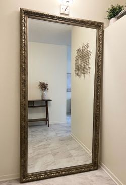 Vintage Bassett Statement Oversized Full-Length Mirror – Ornate Gold/Bronze Frame