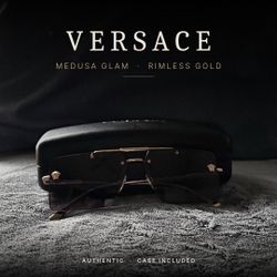 Versace Medusa Glam Rimless Gold Sunglasses