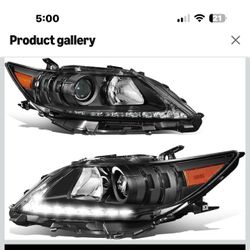 New in box DNA MOTORING HL-OH-ES30013-BK-AM LED DRL Projector Headlights Compatible with 13-15 Lexus ES300h ES350, Halogen Model, Black/Amber Reflecto