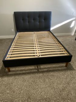 Queen Bed Frame Upholstered IKEA ,Like NEW In Excellent Condition.