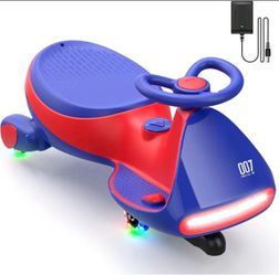 FanttikRide N7 Pro Electric Wiggle Car with Pedal, Rechargeable Battery, CyberWiggle, 2 in 1 Swing Car, 2 Speeds Max 4 Mph, Anti-Rollover, Flashing Wh