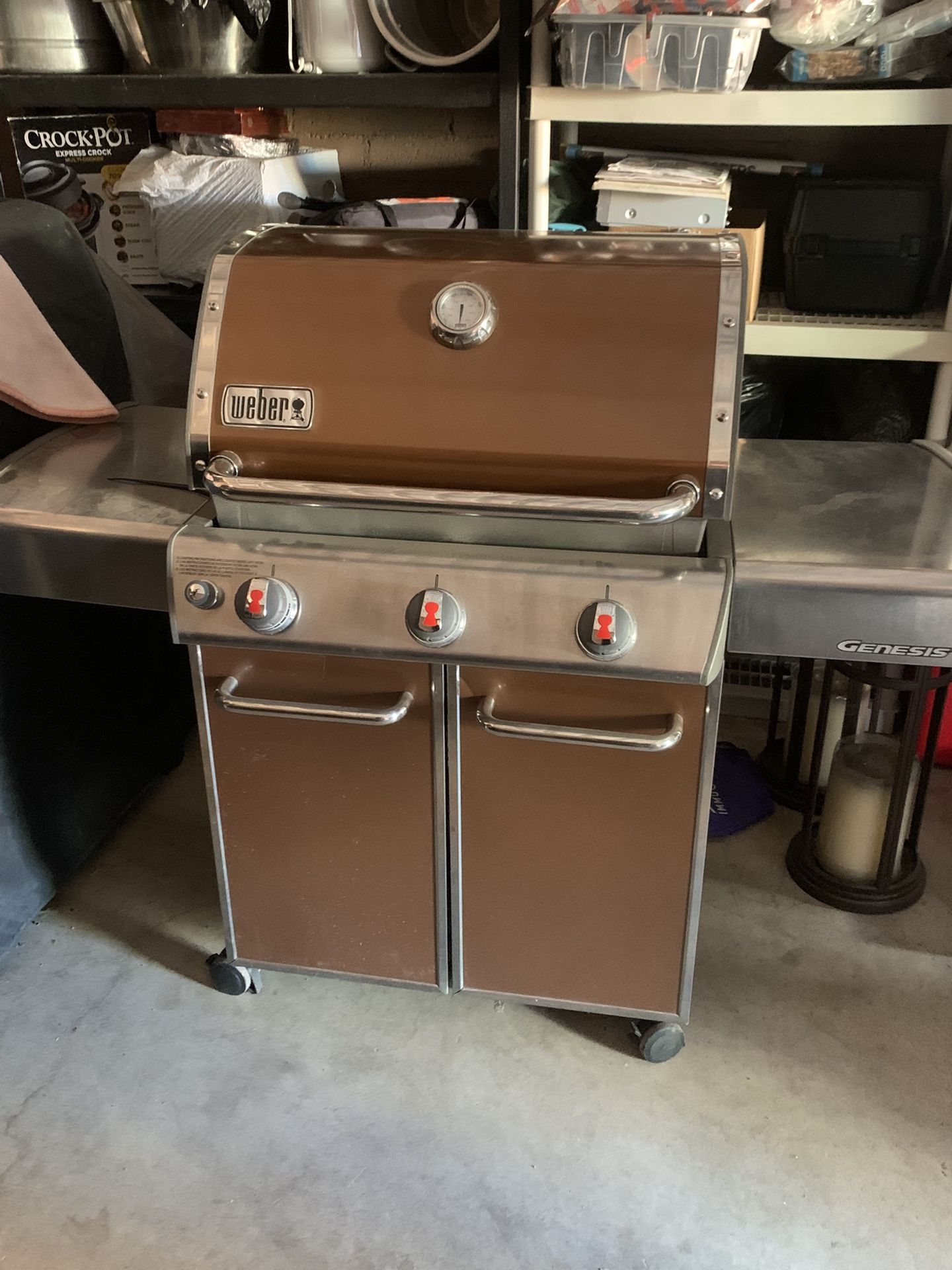 (Orange) Weber Genesis Large Grill BBQ 3-Burners