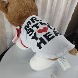 Mr steal your heart Valentine's dog shirt size small with a heart 