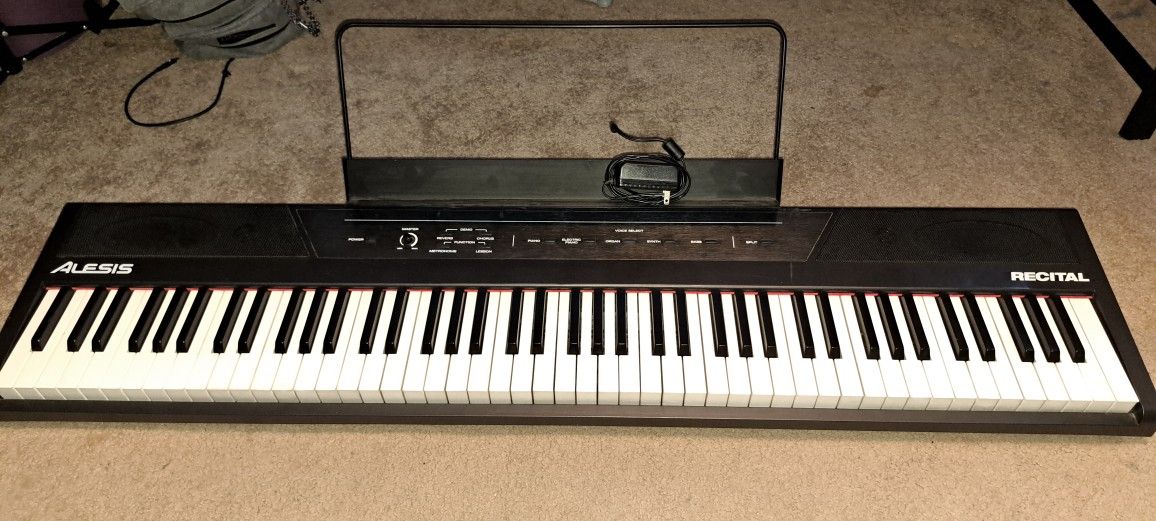 Alesis Recital 88-Key Digital Piano Keyboard (Adapter+Sheet Stand)
