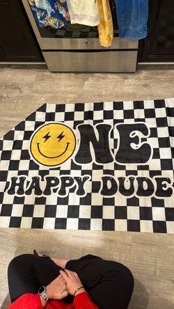 One Happy Dude Birthday Party Backdrop Banner