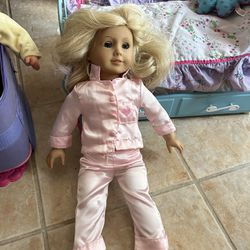 American Girl Doll With Two More Dolls, Trundle Bed And Clothes And Accessories