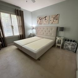 King frame with (2) Night Stands and (2) Lamps 