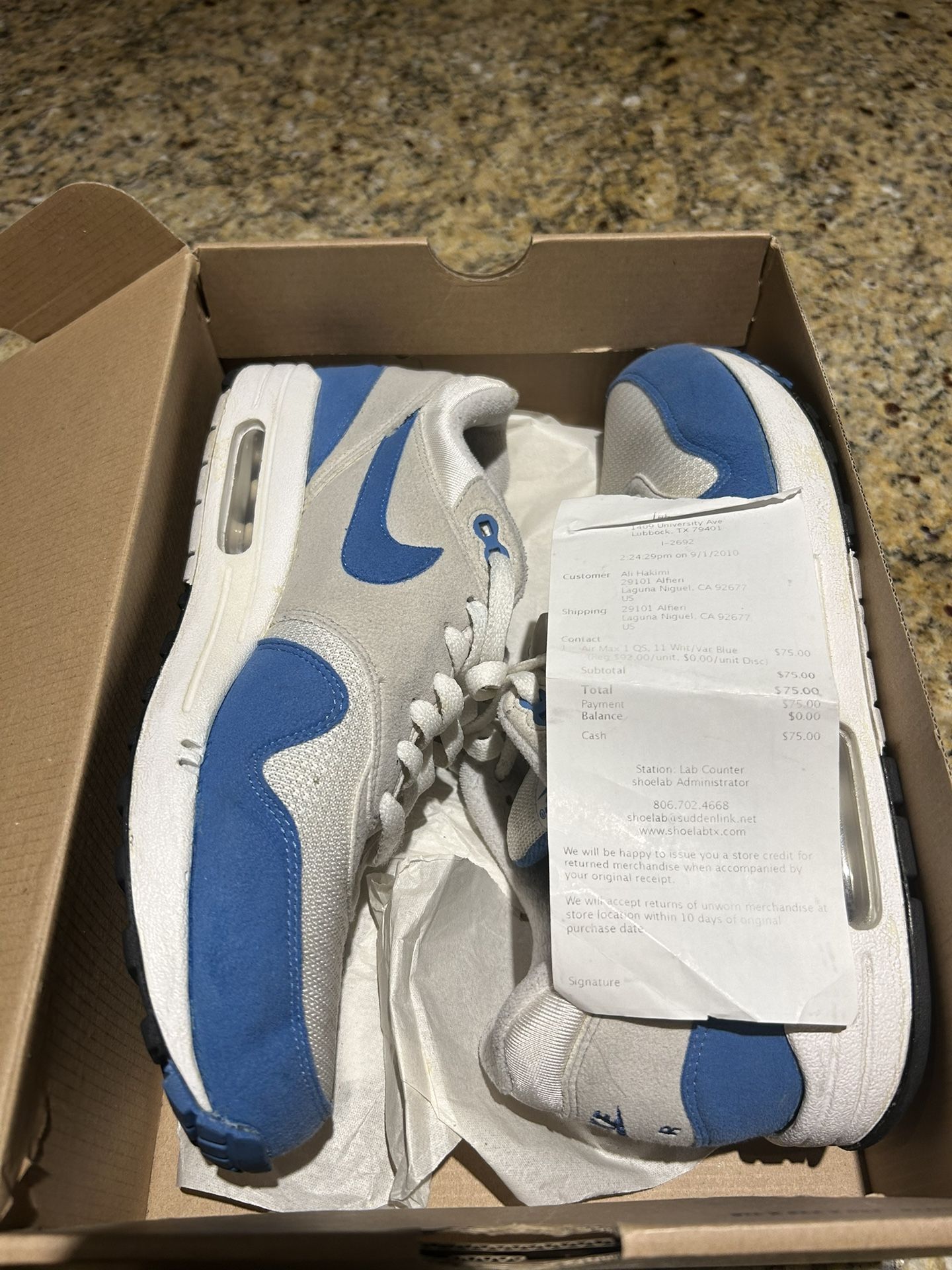 Air Max 1 QS (Varsity Blue “09”)