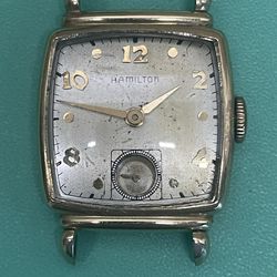 HAMILTON 19 Jewels Square Gold Filled Mechanical Small Second Watch
