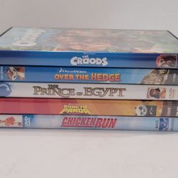 DreamWorks Animated DVDs Lot of 5 - Chicken Run, Over the Hedge, Croods DVD