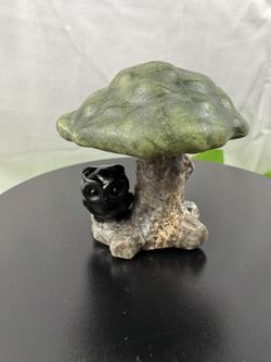 Crystal Owl and Mushroom