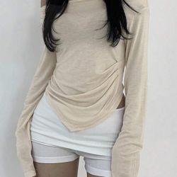 Size XL Apricot/Beige Sheer Top