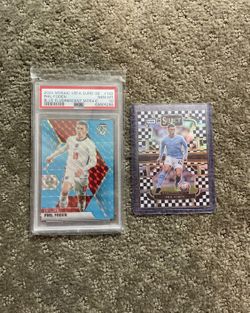 Phil Foden Blue Mosaic /15 PSA 10 & Short Print Checkerboard 