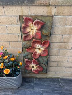 Metal Floral Wall Art Panel