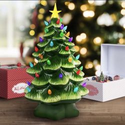 Nostalgic Green Ceramic Christmas Tree with DIY bulbs | Christmas Decorations | Lights | Christmas Gift
