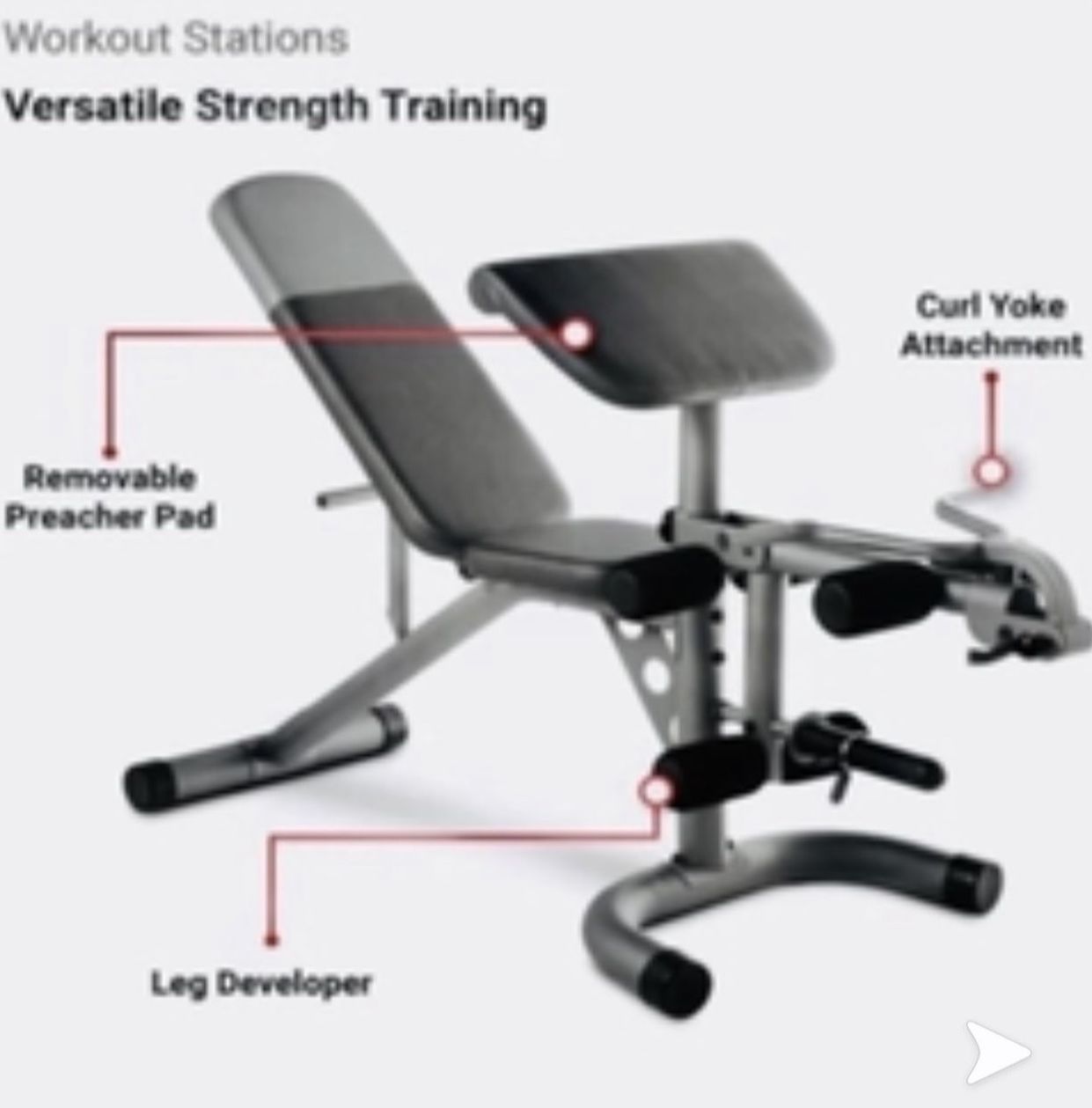 New Olympic Weight Bench With Leg Developer Curl Yoke And Preachers Perch