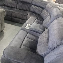 NEW POWER Recliner Sectionals Grey/Blue Grey 