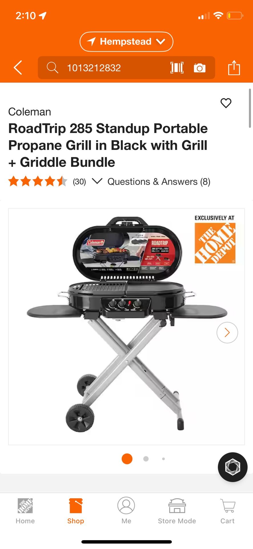 Coleman RoadTrip 285 Standup Portable Propane Grill in Black with Grill + Griddle Bundle