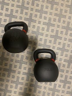 Two 70lb Kettlebells