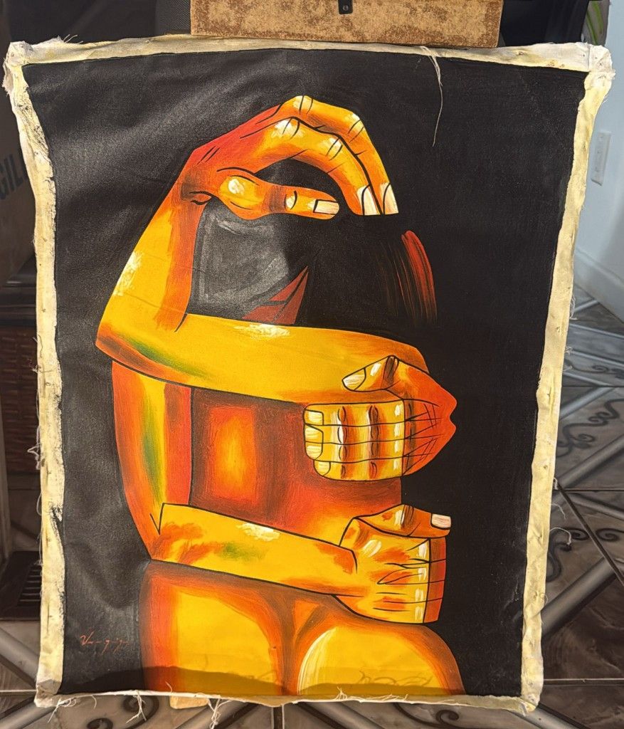 Reproduction of the famous painting "The Lovers". 24x19