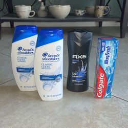 Head & Shoulders Shampoo, AXE Bodywash, Colgate Toothpaste 