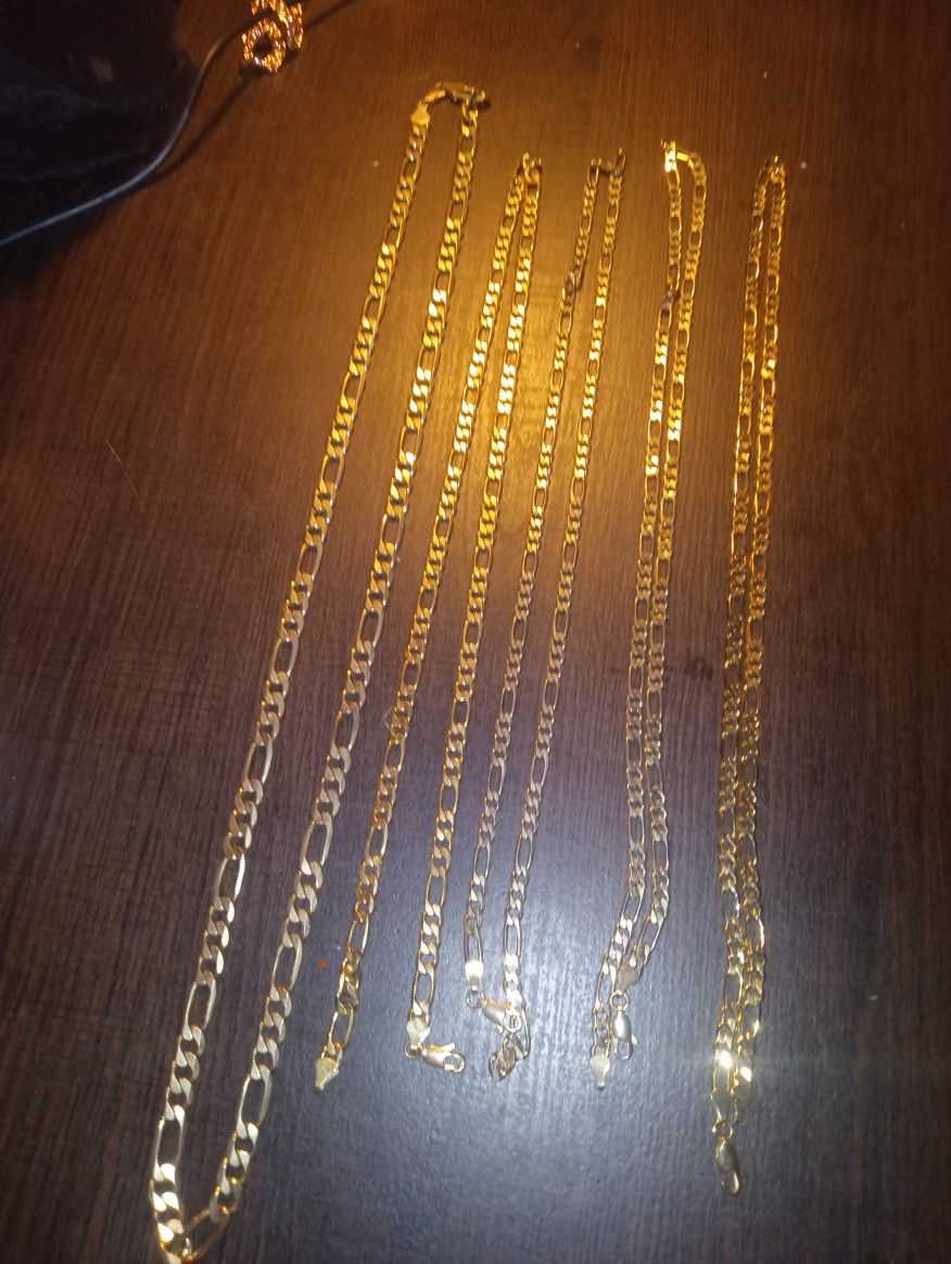 14k Gold Filled 925S Figaro Chain In Various Sizes