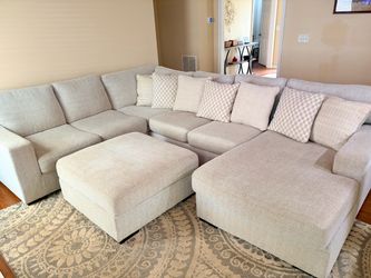 Ashley Furniture Large 4-Piece Next-Gen Nuvella Performance Fabric Sectional with Chaise