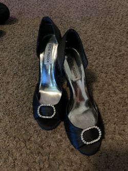 Steve Madden black heels with bling