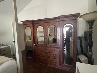 Dark wood armoire