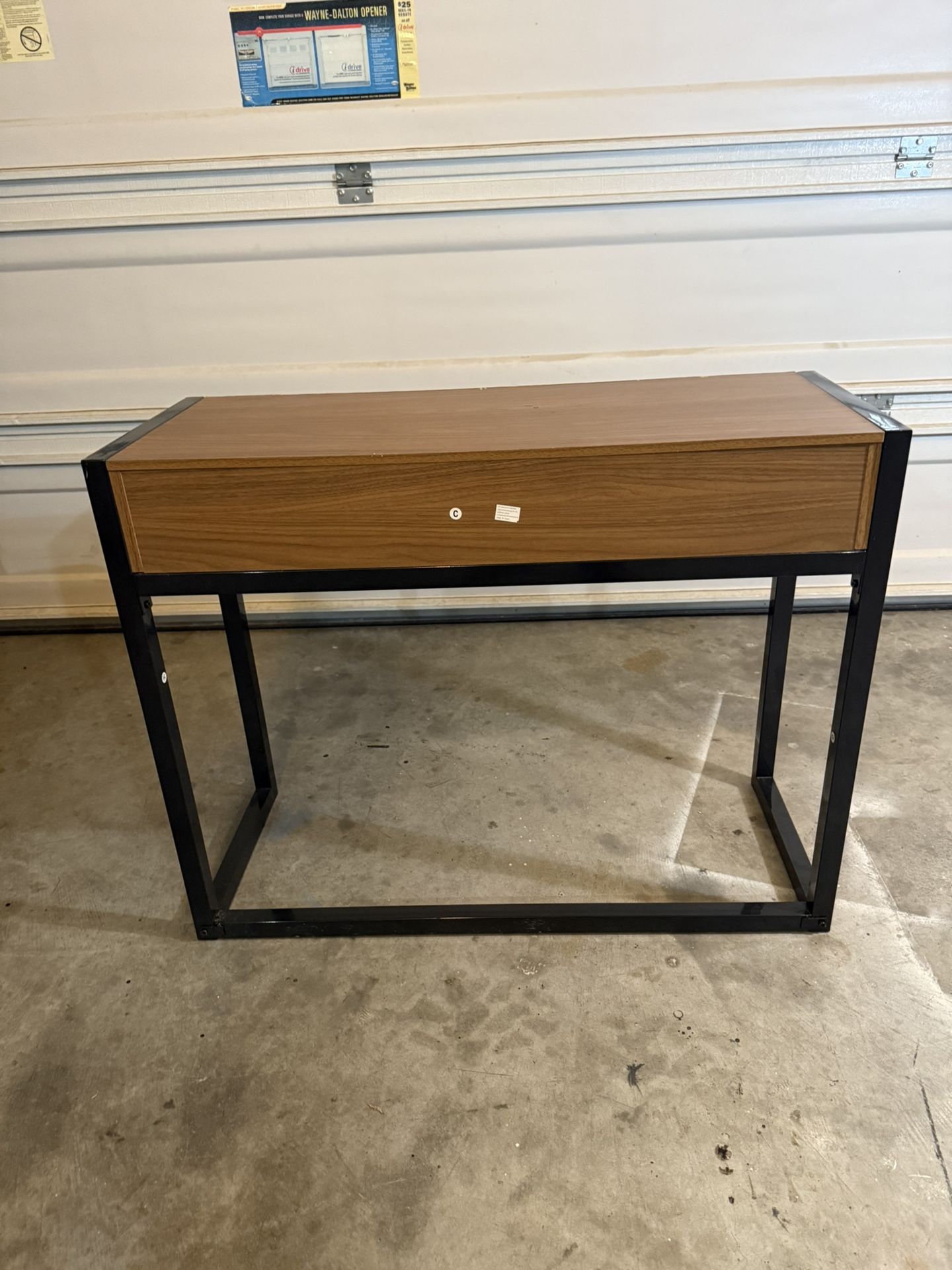 DESK WITH TWO DRAWER METAL FRAME