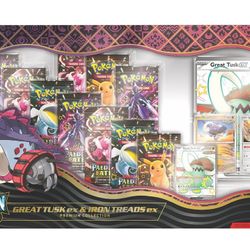Pokemon TCG Paldean Fates Great Tusk ex & Iron Threads ex Premium Collection NEW