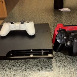 Play Station 3 With 3 Controllers And Charging Dock 