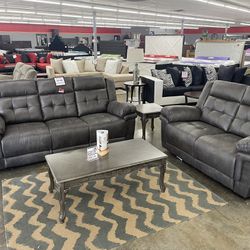 Double Reclining Sofa And Love Seat Combo On Sale Now !!