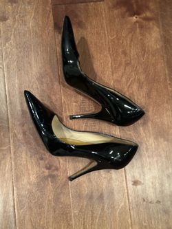 Pointy Toe Black Leather Shoes Sz 10