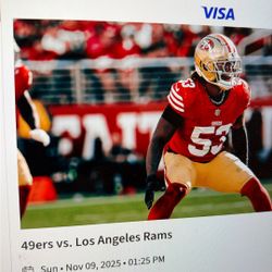 Niners vs LA Rams Section 205 Row 18 Two Tickets!