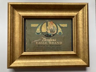 Antique 1920s Borden Eagle Brand Recipe Booklet Framed
