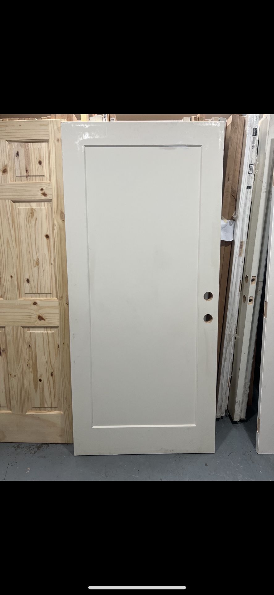 Search: exterior garage door 20min rated 36x80” solid core 1-3/4 thick single panel door. Front door side door contemporary Description: I have a g