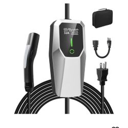 Level 1/2 EV Charger 16A with 20FT Cable 240V NEMA 6-20 Plug & 120V NEMA 5-15 Adapter, NACS Connector,Portable Home Electric Car EV Charger for Tesla 