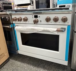 GE Cafe Matte White 36” Wide All Gas Range