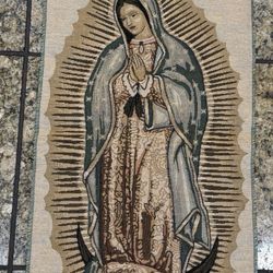 Pre Owned Amazingly Stunning Our Lady Of Guadalupe Tapestry 