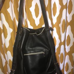 Large Black Leather Purse